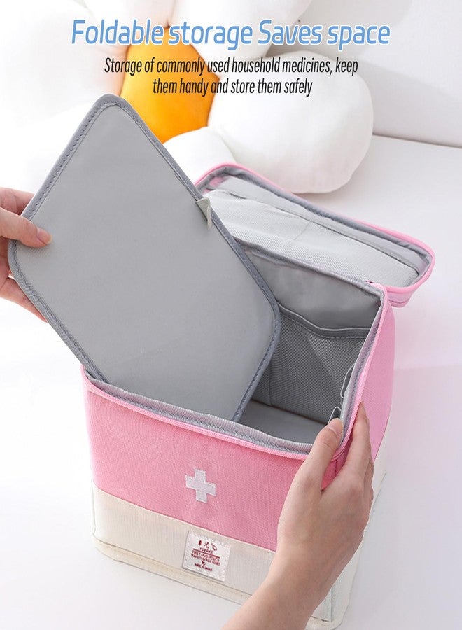 XPAPOV Travel Medicine Bag Organizer, Medical Bag Empty for First Responder Storage, Emergency Medical for Home, Travel, Camping, Car, Hiking & Outdoor Emergencies (Pink) - Image 4